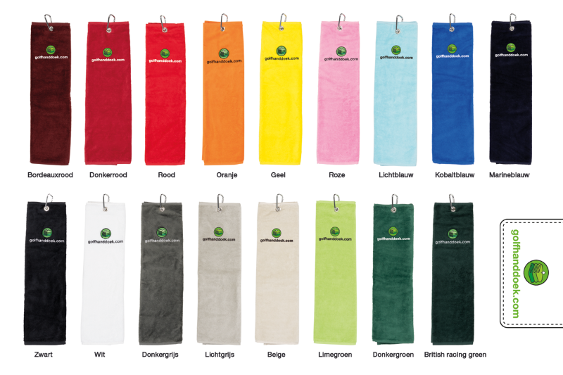 Golfhanddoek's variety of colors